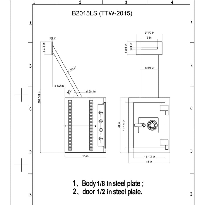 Hollon TTW-2015 C/E Through The Wall Deposit Safe